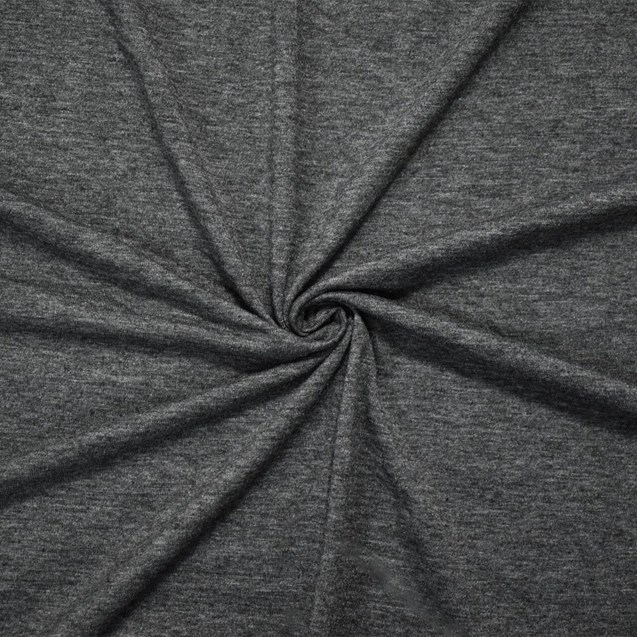 Heather Charcoal Gray Solid Cotton-Poly Spandex Knit Fabric - 10 oz - Reorderable By the Yard